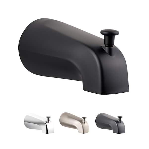 Tub Spout 1/2 in. FIP Nose Thread Bathtub Faucet with Diverter Matte Black