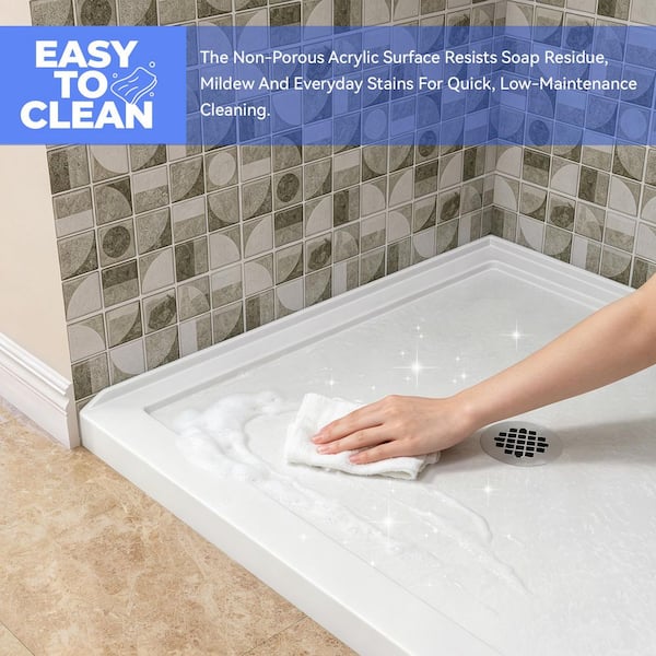Getpro Step Lite 34 in. L x 34 in. W Acrylic Alcove Shower Pan