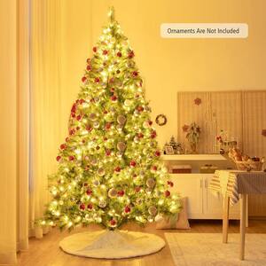 8 ft. Pre-Lit Artificial Christmas Tree Lush Hinged Xmas Tree with LED-Lights