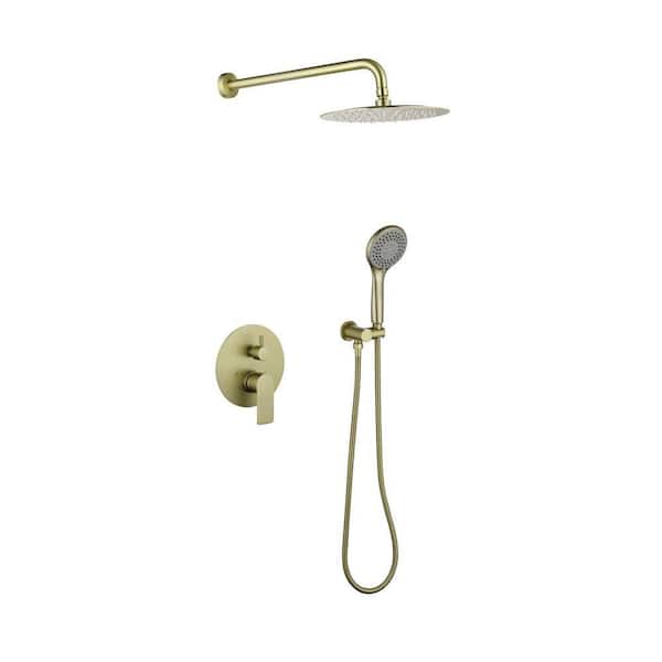 waterpar Single-Handle Wall Mount 2-Spray Round Dual Fixed and