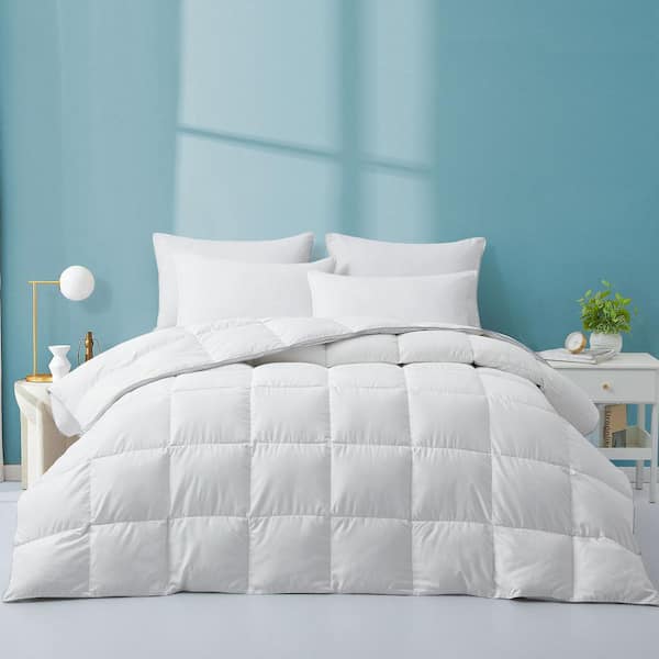 Unbranded All Season White Twin Size 600 in. ³/oz. Fill Power Goose Down Comforter