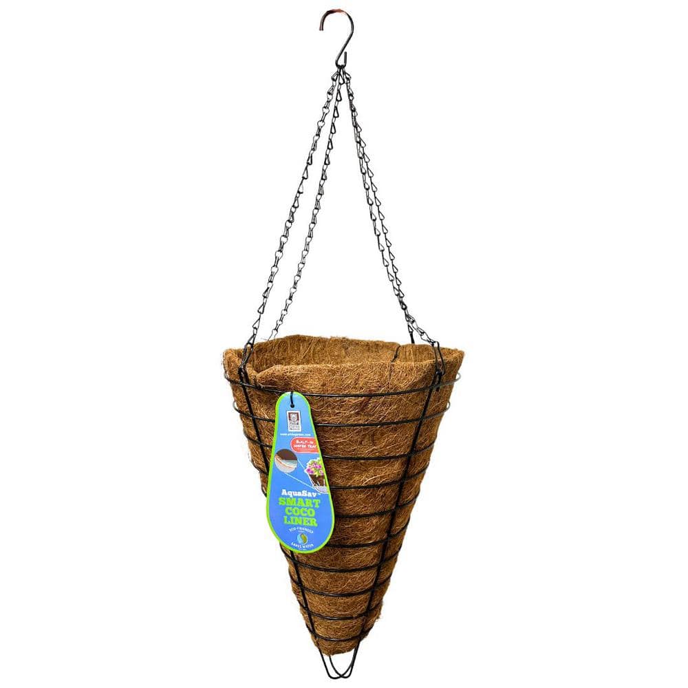 Pride Garden Products 12 in. Cone Hanging Basket with AquaSav Coconut