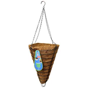 12 in. Cone Hanging Basket with AquaSav Coconut Fiber Liner