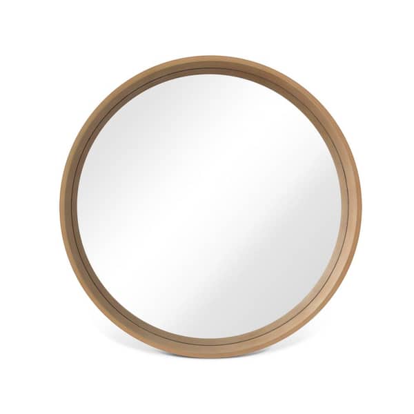 WallBeyond 24 in. Round Wall Mirror with Wooden Frame