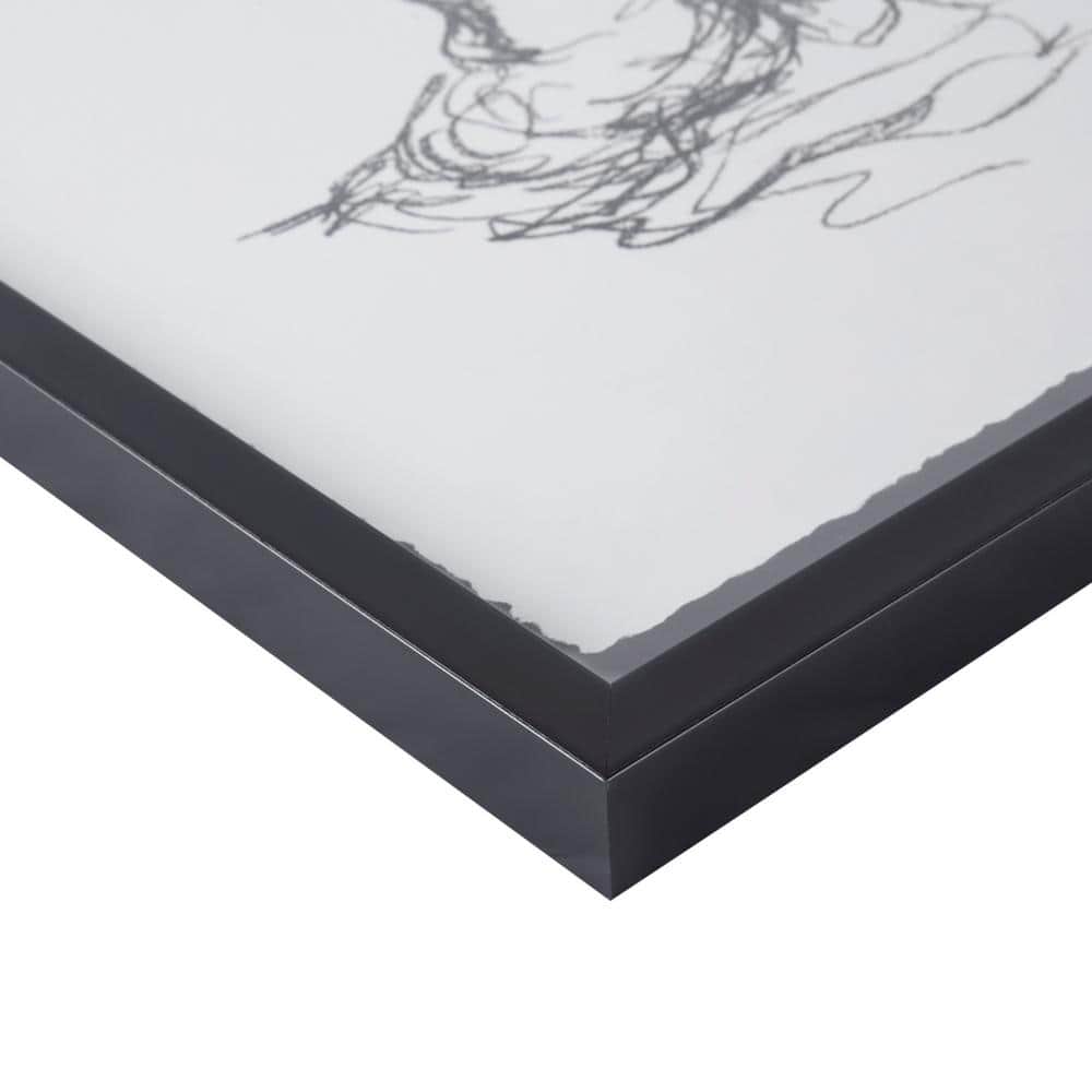 Feminine Figures Black and White Framed Sketch Art Set