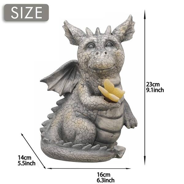 Phewnyzo 9.1 in. x 6.3 in. x 5.5 in. Dragon Decor Garden Statues