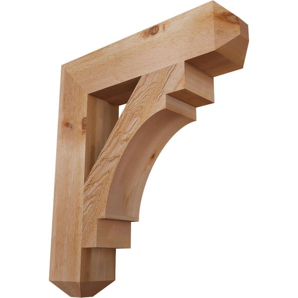 Ekena Millwork 6 in. x 32 in. x 28 in. Western Red Cedar Merced Craftsman Rough Sawn Bracket