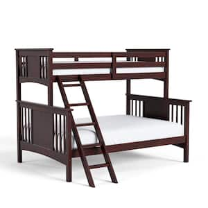 Sunstone Dark Walnut Twin Over Modular Full Bunk Bed with Attached Ladder