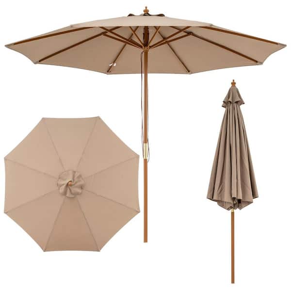 8 patio umbrella with wooden pole 13ft 8-Rib Bali Style Outdoor Umbrella Liviza 9 ft. Outdoor Market