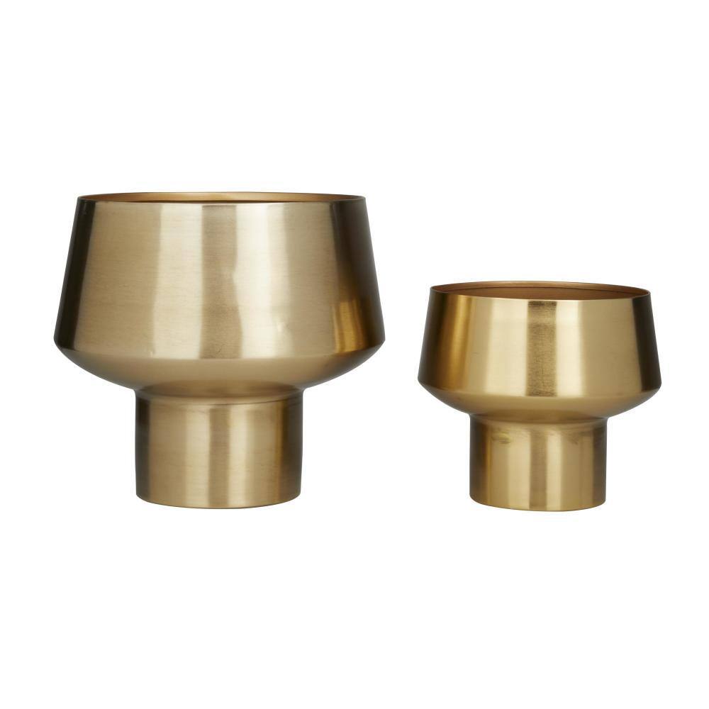 Gold Iron Indoor Outdoor Planter Set of 2