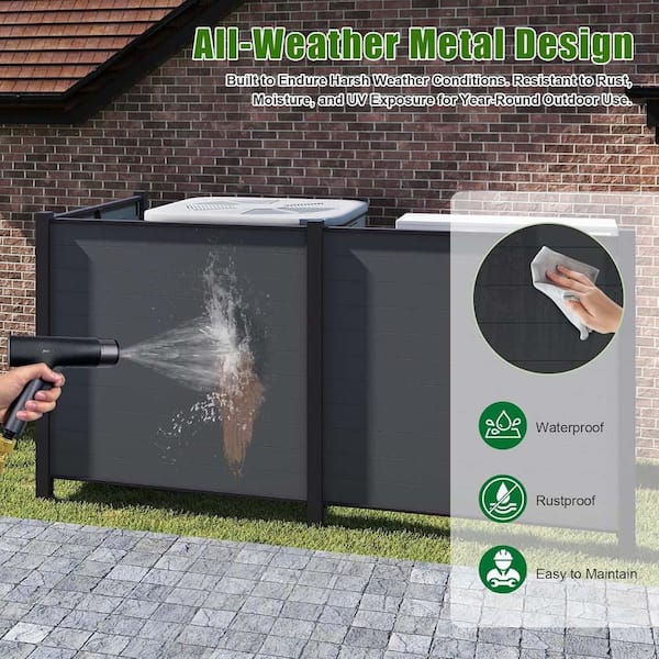 50 in. x 50 in. H Metal Outdoor Privacy Screen, Air Conditioner