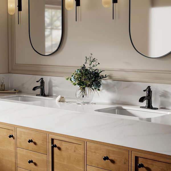 Waterfall Single Hole Single-Handle Low-Arc Bathroom Faucet With Pop-up Drain Assembly in Oil Rubbed Bronze