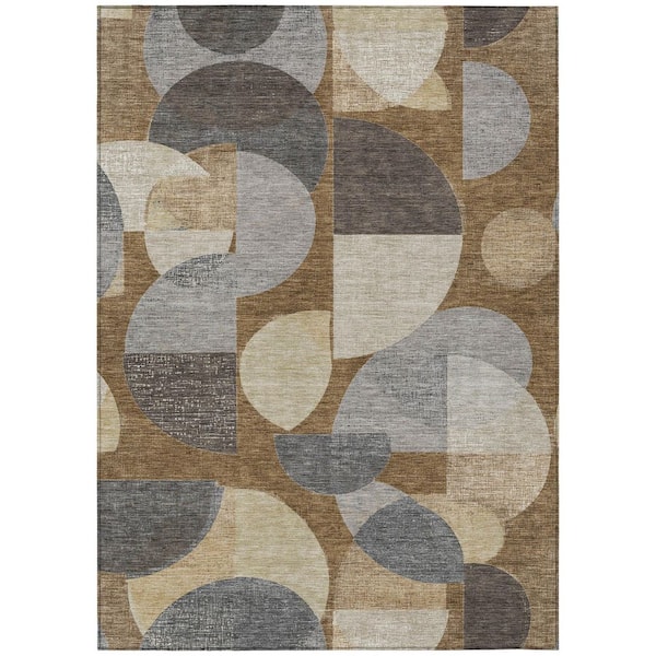 Chantille Machine Washable Indoor/Outdoor Abstract ACN3059 Chocolate 5 ft. x 7 ft. 6 in. Area Rug