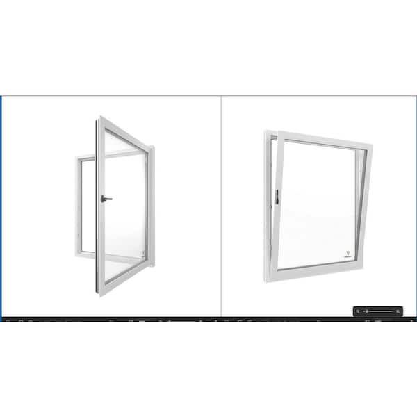 Unbranded 36 in. x 48 in. Right-Handed, Low-E, Triple-Pane, Replacement, Vinyl Window with Hardware Tilt and Turn Included, White