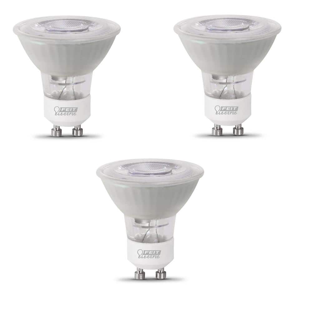 Dimmable Equivalent MR16 LED The CRI GU10 Bright 50-Watt Depot Flood Lighting Electric Home - Bulb, 90+ Frosted Track BPMR16IFGU500930CA/3 Feit White (3-Pack) Light