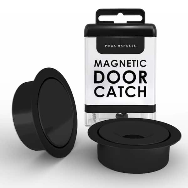 Mega Handles Concealed Magnetic Door Catch for Dummy Doors, Elegant Magnetic Closet Door Catch - Black