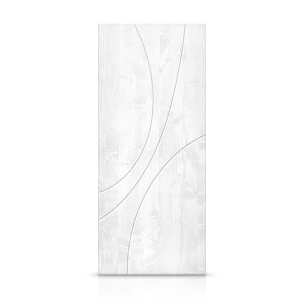 CALHOME 42 in. x 80 in. Hollow Core White Stained Pine Wood Interior Door Slab