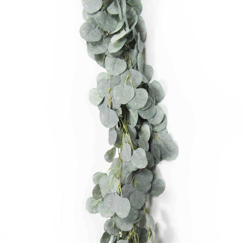 5-pack 6.5 Feet Artificial Eucalyptus With Garland Fake Vine Plant With  Leaves Faux Silver D