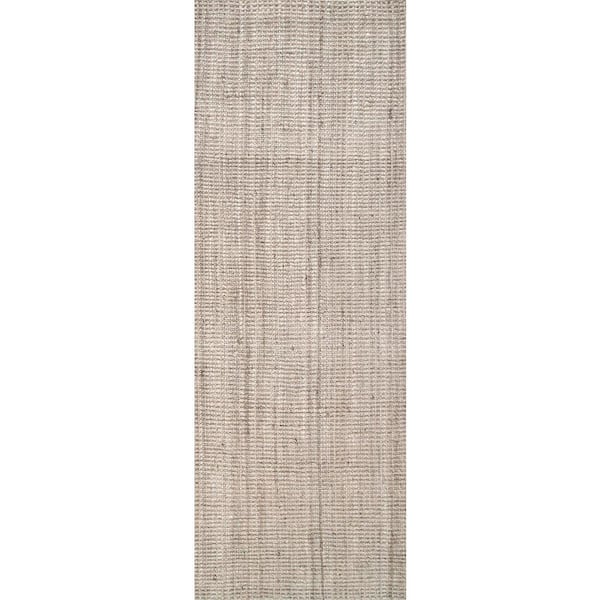 Ashli Solid Jute Off White 2 ft. 6 in. x 6 ft. Runner Rug