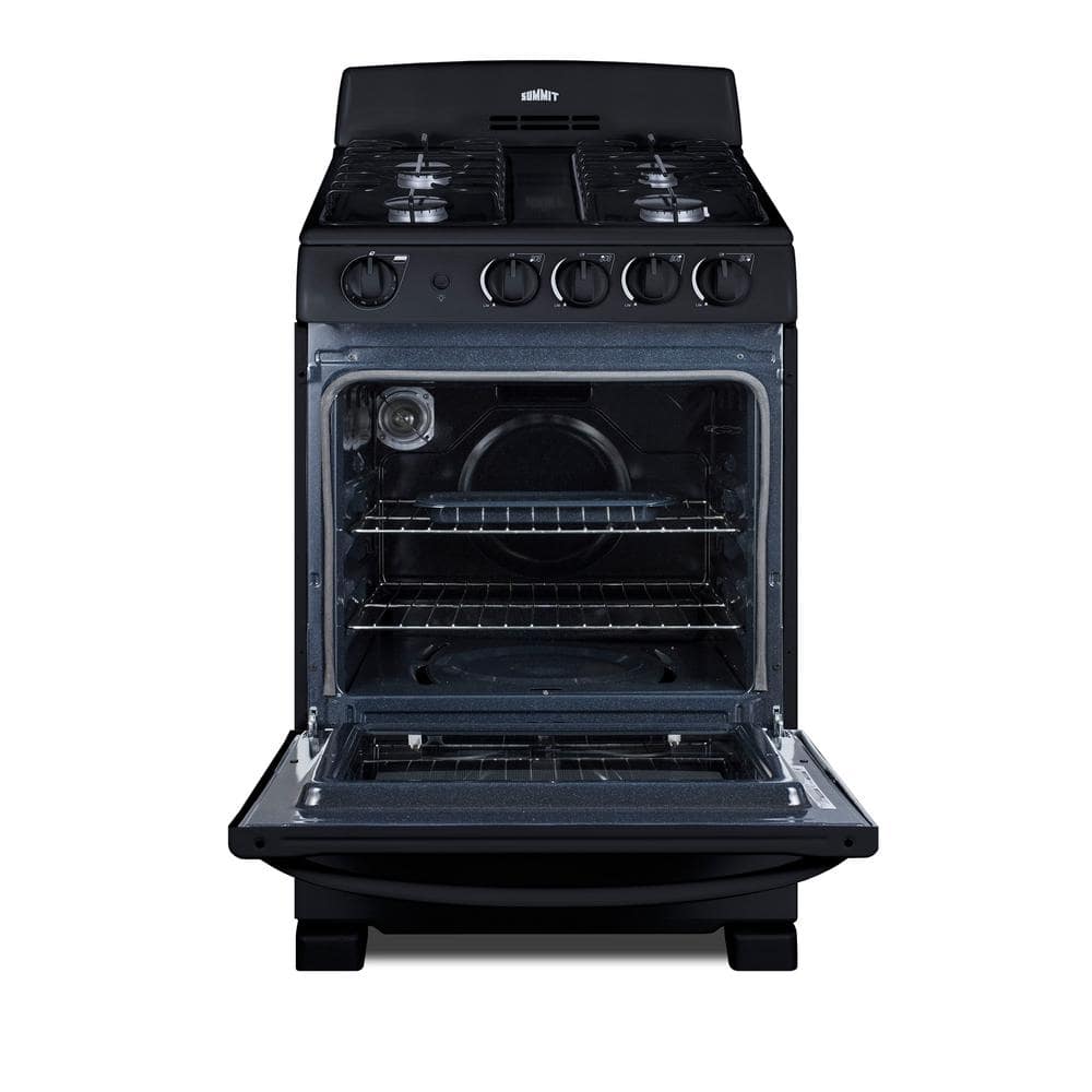 24" Black Stainless Steel Free-standing Gas Range