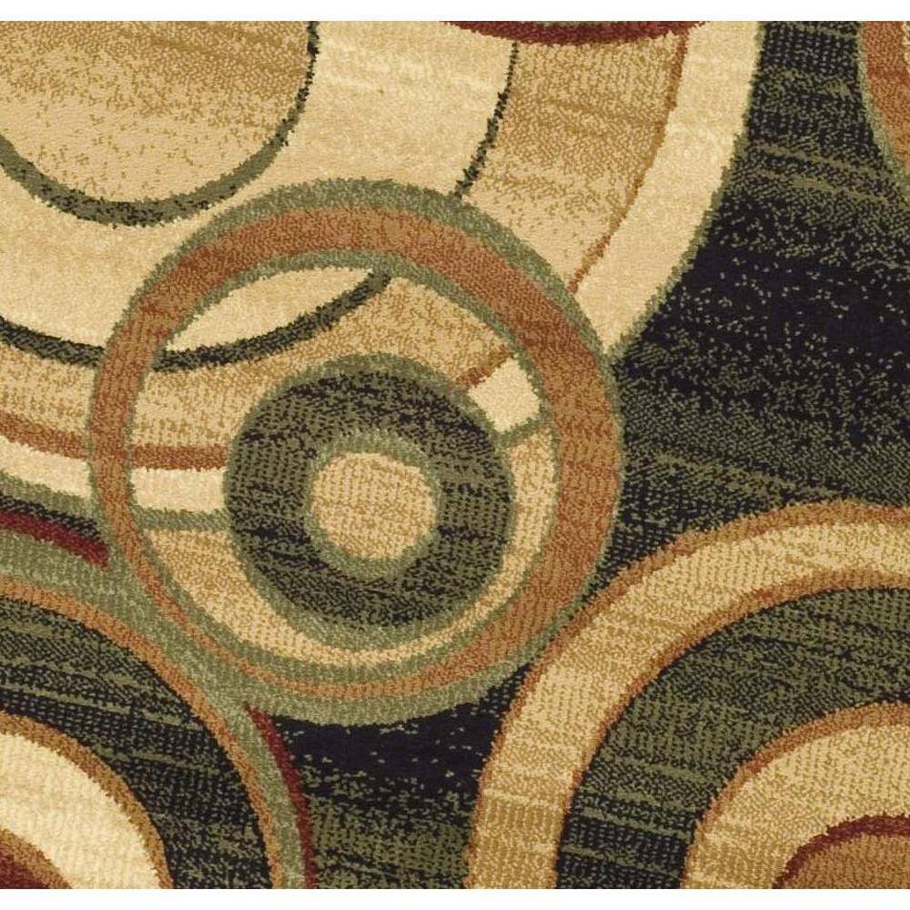 7' Round Black Multi Tufted Synthetic Area Rug