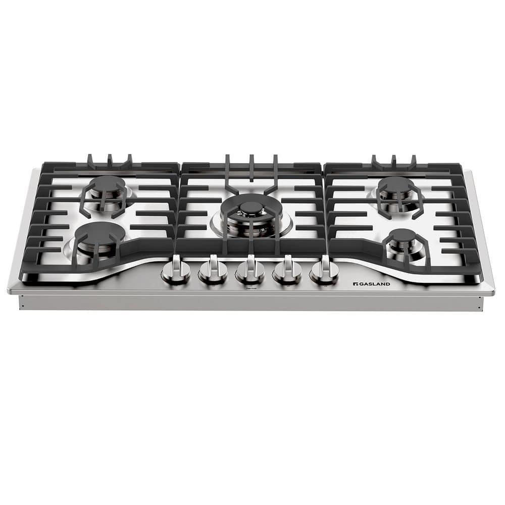 36 in. NG/LPG Convertible Gas Cooktop in Stainless Steel with 5 Burner with Thermocouple Protection