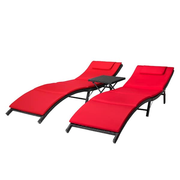 red sling folding lounger