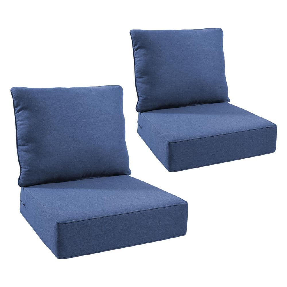 24 in. x 24 in. x 6 in. 4-Piece CushionGuard Deep Seating Outdoor Lounge Chair Replacement Cushions-BLUE price history on PriceWatchPro