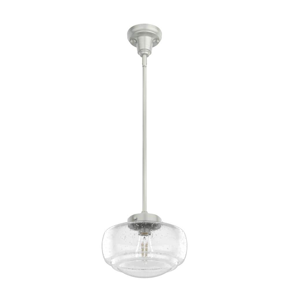 Saddle Creek Brushed Nickel Mini Schoolhouse Pendant