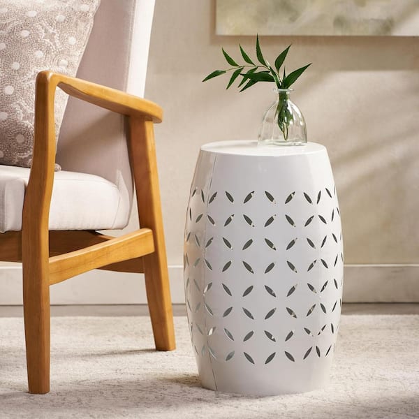 Unbranded White Metal Outdoor Side Table