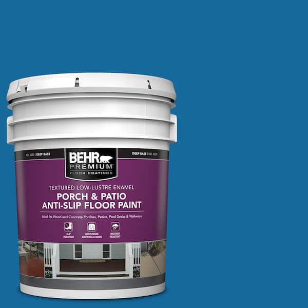 5 gal. #P500-7 Cosmic Cobalt Textured Low-Lustre Enamel Interior/Exterior Porch and Patio Anti-Slip Floor Paint
