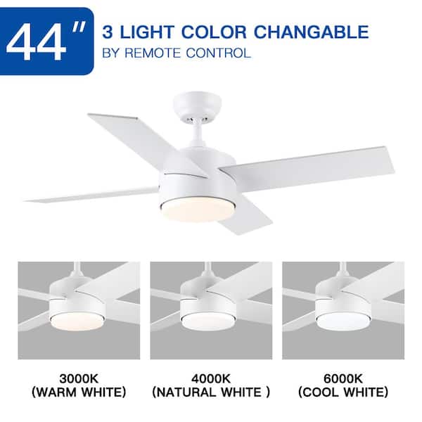 Jushua 44 in.Indoor White Intergrated Dimmable LED Ceiling Fan