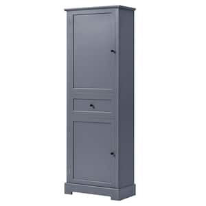 22.24 in. W x 11.81 in. D x 65.15 in. H Gray Tall Bathroom Storage Linen Cabinet with 2 Doors, Drawer, Adjustable Shelf