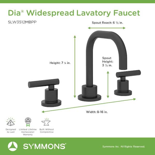 Symmons Dia Widespread Two-Handle Bathroom Faucet with Push Pop
