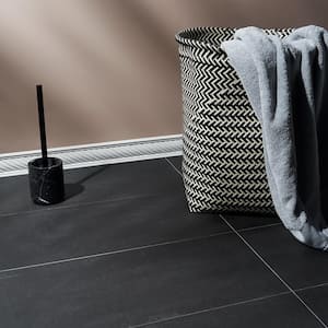 Terminal Concrete Black 12 in. x 24 in. Matte Porcelain Floor and Wall Tile (11.62 sq. ft./Case)
