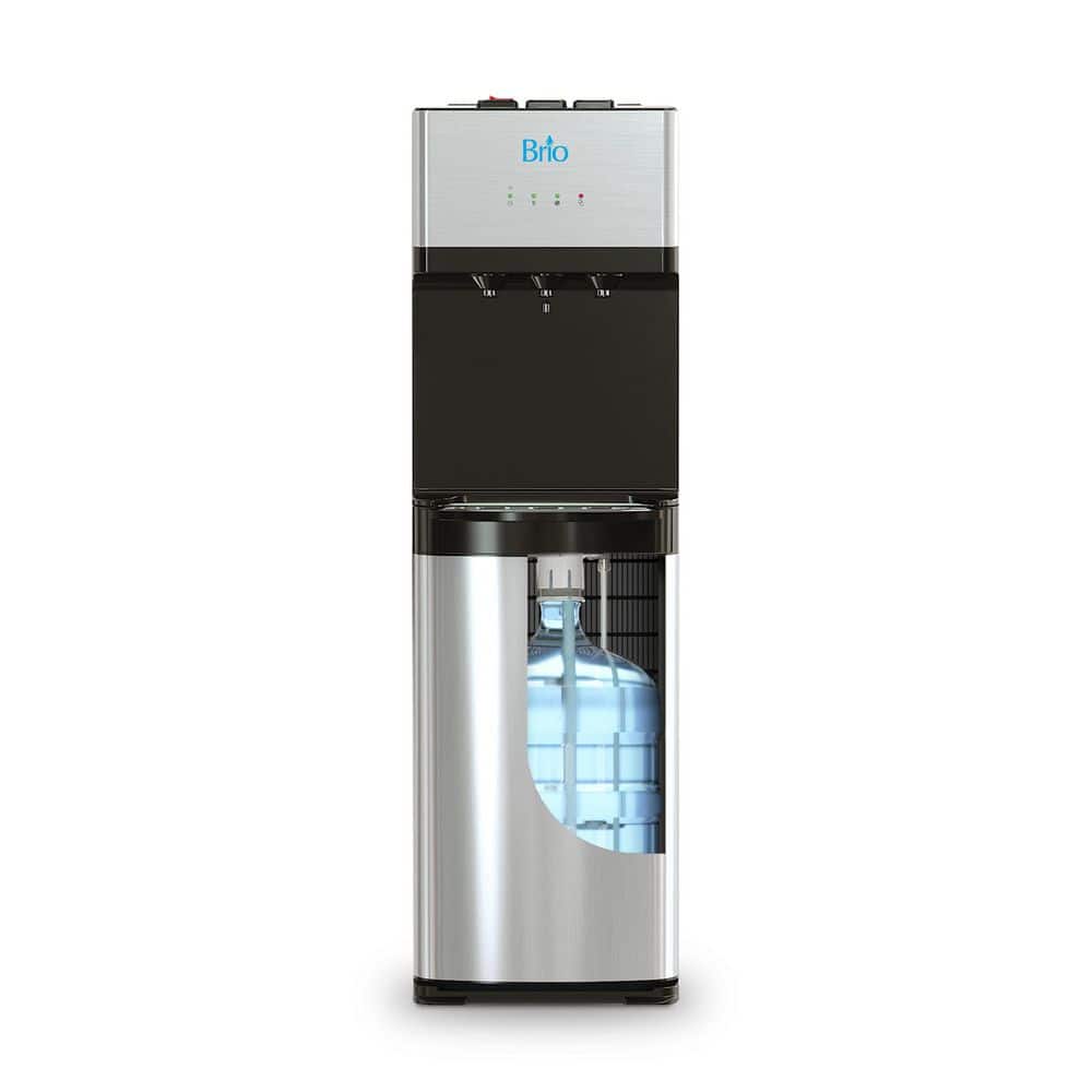 Brio Black Stainless Steel Bottom Loading Water Dispenser with UV Self-Cleaning