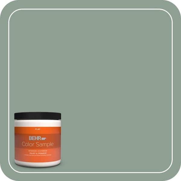 BEHR PREMIUM PLUS 8 oz. #ECC-52-3 Hillside View Flat Interior/Exterior Paint & Primer Color Sample