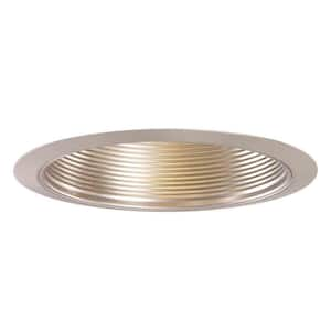 6 in. Satin Nickel Recessed Ceiling Light Metal Baffle Trim