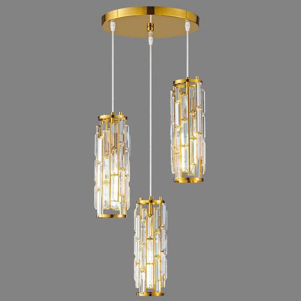 ZHLWIN Home Lighting ‎40-Watts 3-Light Gold Fixture Mini Crystal