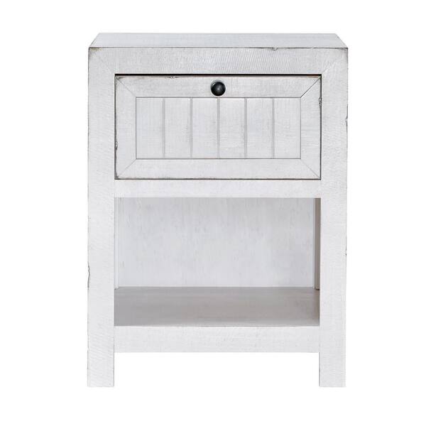 Progressive Furniture Elmhurst 1-Drawer Cotton White Nightstand