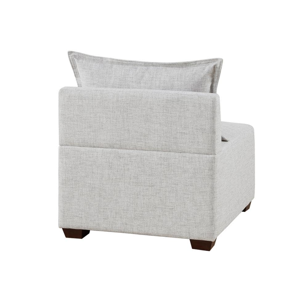 Silver Gray Fabric Modular Sectional Sofa with Ottoman