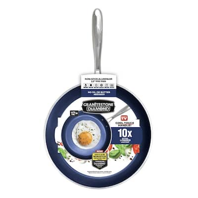 Granitestone 12' Round Fry Pan Non Stick Blue 7071 - Best Buy