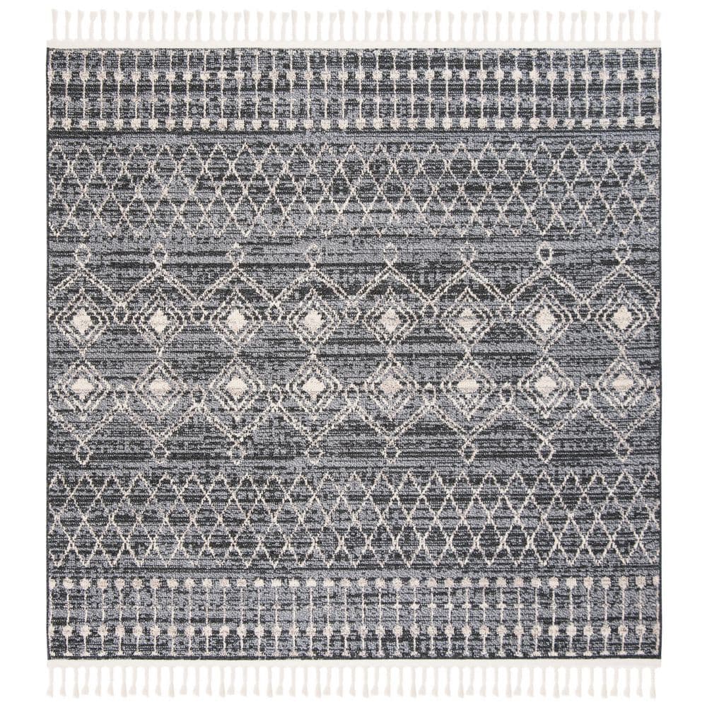 Marrakesh 7 ft. x 7 ft. Navy/Ivory Diamond Geometric Fringe Square Area Rug price history on PriceWatchPro