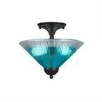 2-Light Bronze Semi-Flush Mount
