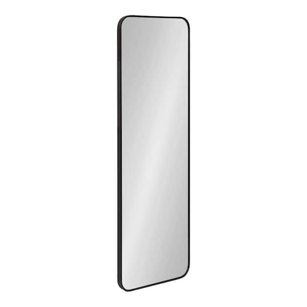 Kate and Laurel Zayda 15.98 in. W x 47.99 in. H Black Rectangle Modern Framed Decorative Wall Mirror