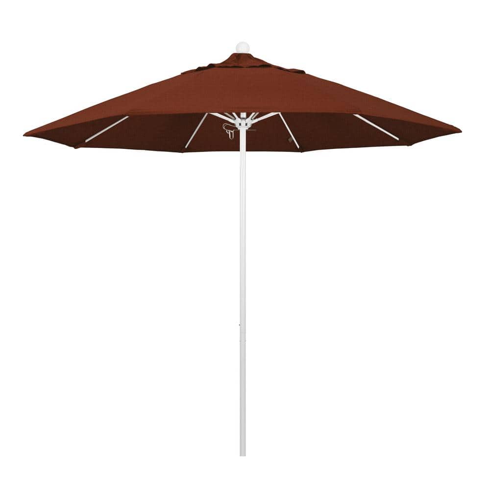 9 ft. White Aluminum Commercial Market Patio Umbrella with Fiberglass Ribs and Push Lift in Terracotta Olefin price history on PriceWatchPro