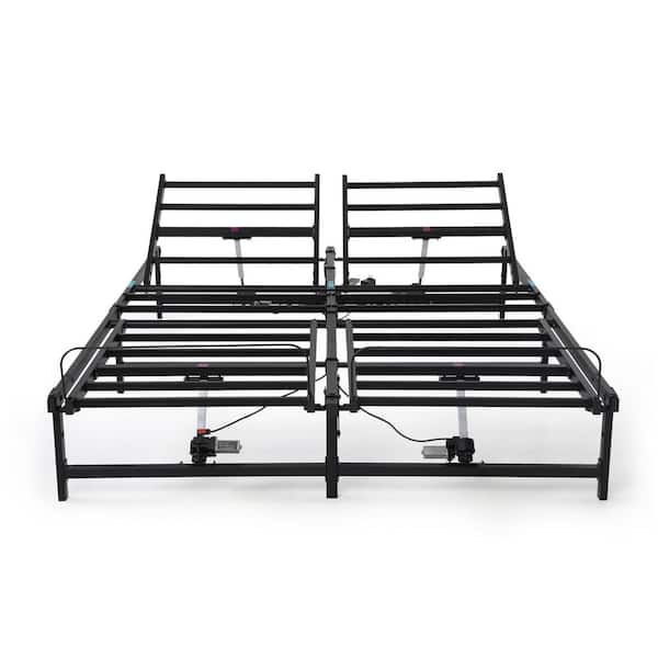 Angel Sar Black King Electric Adjustable Bed Frame with Wired Remote for Pregnant Woman, the Elderly and Snoring People