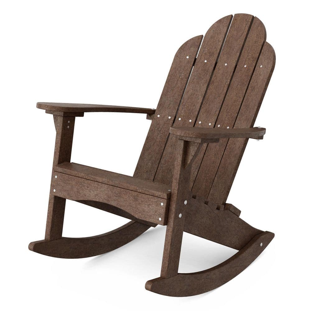 Classic Tudor Brown Rectangle HDPE Plastic Outdoor Rocking Chair price history on PriceWatchPro