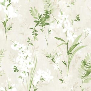 Driselle Green Floral Paper Strippable Roll Wallpaper (Covers 56.4 sq. ft.)