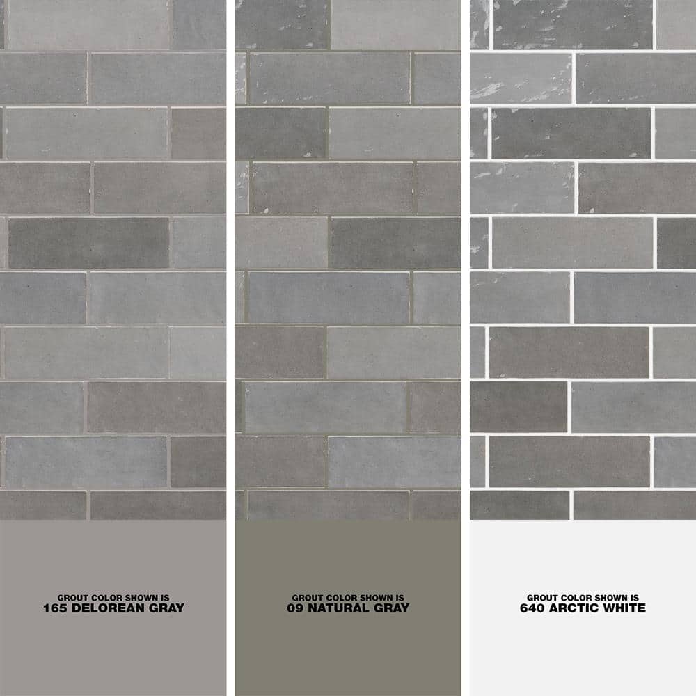 Kingston Gray 3x8 Glossy Ceramic Wall Tile for Kitchen and Bathroom